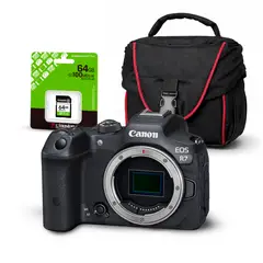 CANON - Cámara EOS R7 Cuerpo Solo + Kit Básico de Accesorios