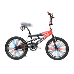 GENERICO - Bicicleta BMX Aro 20 con Suspensión y Rayos de Colores Negro con Rojo