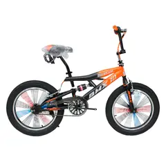 GENERICO - Bicicleta BMX Aro 20 con Suspensión y Rayos de Colores Negro con Naranja