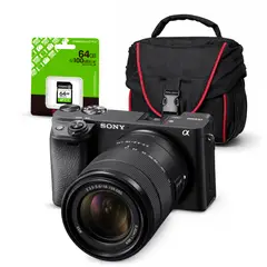 SONY - Cámara Alpha a6400 Mirrorless + Lente 18-135mm + Kit Básico de Accesorios
