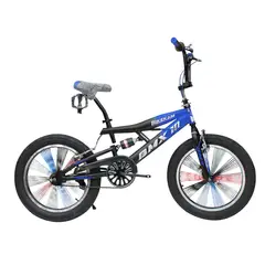 GENERICO - Bicicleta BMX Aro 20 con Suspensión y Rayos de Colores Negro con Azul