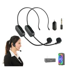 GENERICO - Micrófonos Inalámbrico X2 Vincha Recargable Streaming Clases Presentaciones Call Center