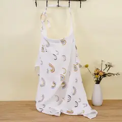 GENERICO - Cobertor de lactancia para maternidad modelo arcoiris blanco