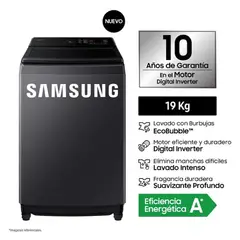 SAMSUNG - Lavadora 19KG EcoBubble WA40F19E7CPE - Gris Grafito