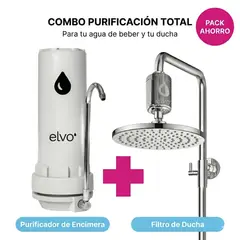 ELVO - PACK DE AHORRO Purificador filtro sobre mesa y Filtro de Ducha