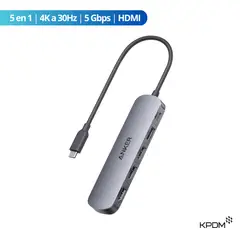 Anker - HUB USB-C 5 en 1 de 5GBPS 4K a 30HZ HDMI A8357 para Laptop / Tablet / MacBook / iPad