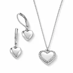 Esika - Estuche de Collar más aretes Shinning Love Plata -