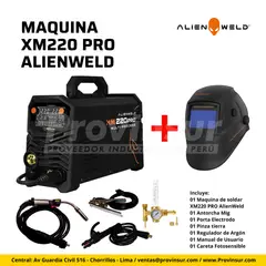 ALIENWELD - MÁQUINA DE SOLDAR XM220 PRO 220 Amperios + CARETA FOTOSENSIBLE