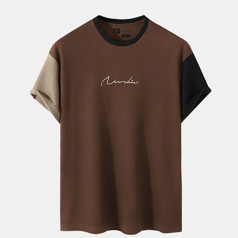 Polo Hombre Tricolor Camello Beige Negro