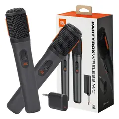 JBL - Micrófono x2 - PartyBox Wireless Mic - Inalámbrico y Recargable - Negro
