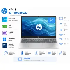HP - Laptop 15-FD0230WM 15.6″ FHD Intel Core i3 8GB RAM 256GB SSD Windows 11