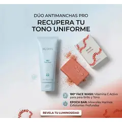 NU SKIN - KIT DUO ANTIMANCHAS FACE WASH 180 - 75mL + EPOCH POLISHING BARRA - USA