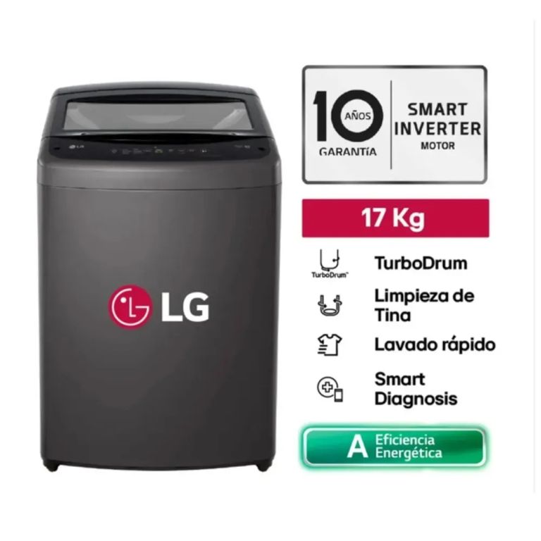 Lavadora Carga Superior 17 Kg WT17BVTB Negro Claro
