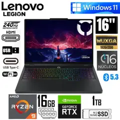 LENOVO - Laptop Legion Pro 5 16ADR10 16" WQXGA AMD Ryzen 9 8945HX 16GB RAM 1TB RTX 5060 8GB 83LT000EUS