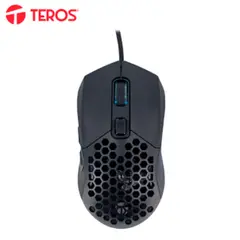 Teros - Mouse Gamer TE-1232G RGB USB Negro, 7200 DPI, 7 Botones Óptico