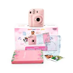 Fujifilm - Camara Instax Mini 12 Rosado+Estuche Transp+Pelicula x10+Album