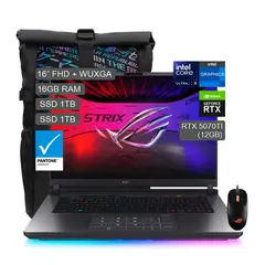 ASUS - NB ROG STRIX G16, 16" WUXGA IPS, Ultra 9 275HX, RTX 5070TI 12GB ,16GB RAM - 1TB SSD M.2, W11H