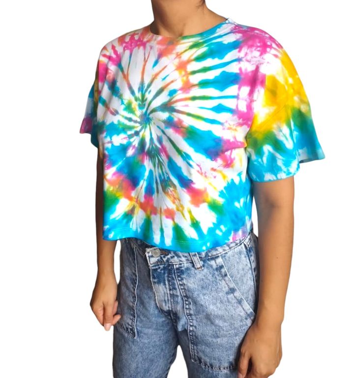 Polo Mujer Crop Top Básico TIE DYE - Multicolor