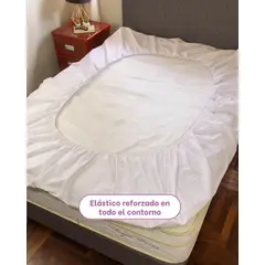 AMADEUS HOME - Protector de Colchón Plaza y media Bamboo Impermeable Silencioso y Durable
