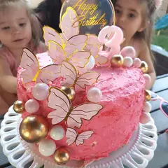 GENERICO - Set de 10 Toppers Adornos de Mariposas Rosadas 3D para Tortas y Postres