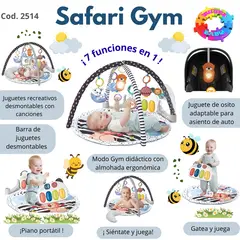 BABY ALIVE - GIMNASIO PIANO 7 EN 1 "SAFARI" INCLUYE JUEGOS DIDACTICOS - GRIS