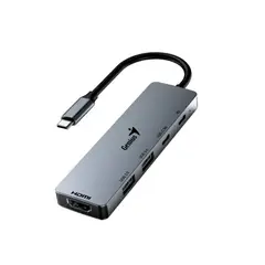 GENIUS - HUB USB-C UH-500 USB-A 4K POWER 100W PLATA l P-N 31240003400