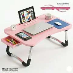 GENERICO - Mesa Portátil para Laptop y Tablet Multifuncional Escritorio 60cm Rosado