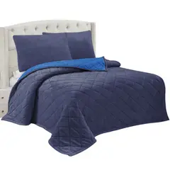GOLDSUN - Cobertor Reversible Ultra Soft Azul Navy