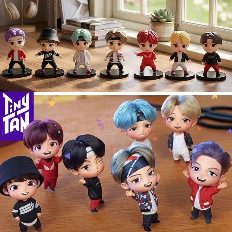 MUÑECOS BTS DE 7 PIEZAS -TINY TAN - ARMY - MODA KPOP