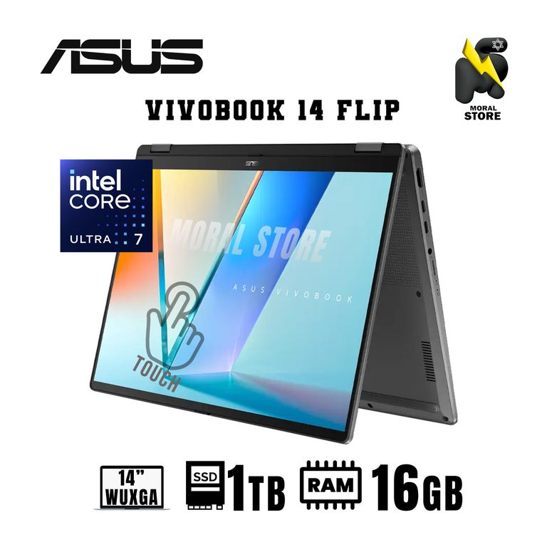 LAPTOP VIVOBOOK 14 FLIP TP3407SA/CORE ULTRA 7 256V/ RAM 16GB/ DISCO 1TB SSD /14" WUXGA OLED W11