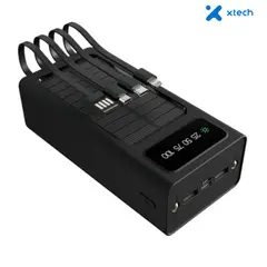 XTECH - Power Bank Solar 20000mAh con Cables Integrados