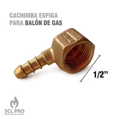 OEM - Cachimba espiga de 12 para cocina a balón de gas GLP Codo para Estufa 12 x 38