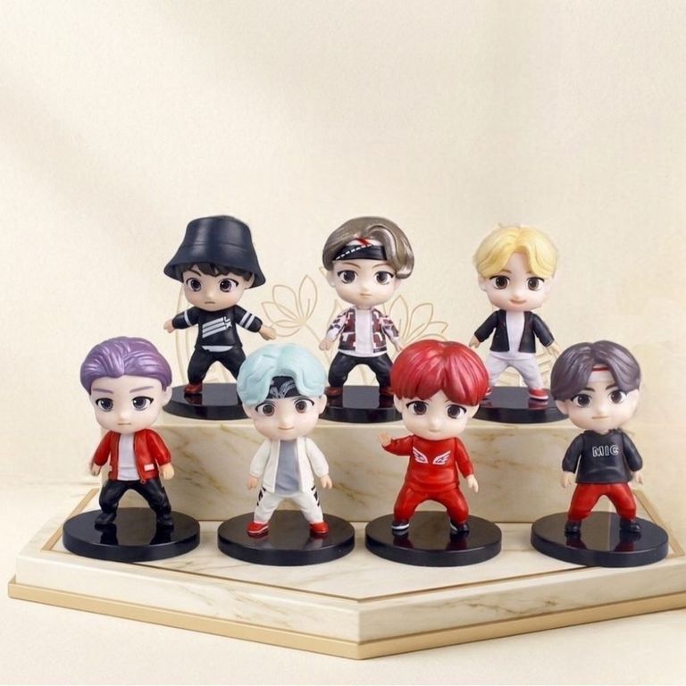 MUÑECO BTS SET COMPLETO DE 7 UNIDADES -TINY TAN - ARMY - MODA KPOP