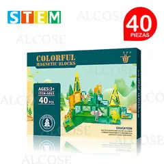 STM - Bloques magnéticos didácticos STEM ANIMAL PARK caja 40 piezas