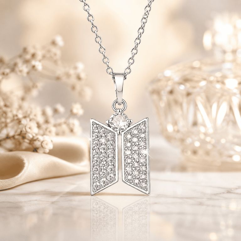 COLLAR DE MUJER CON LETRA DE ARMY DE GRUPO K-POP DE BTS