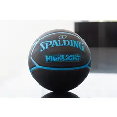 GENERICO - PELOTA PARA BASKET SPALDING HIGHLIGHT GOMA BLACK BLUE 7