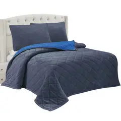 GOLDSUN - Cobertor Luxury Sherpa Azul Navy Extra Suave y Abrigador