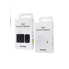 SAMSUNG - Cargador Tipo C 25W Negro Blanco Ecologico