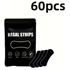OEM - 60 Tiras Nasales negro - Anti Ronquido Respira Mejor Set 60 Unidades despeja nariz respiracion