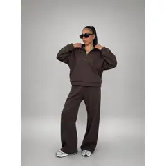 GENERICO - CONJUNTO BUZO OVERSIZE DE MUJER BOTA ANCHA