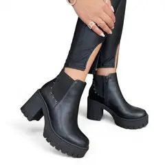 GENERICO - Botin Mujer Taco 6 Planta De Goma 1062-60 Color Negro
