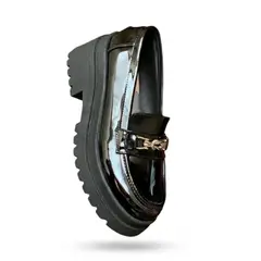 GENERICO - Mocasin Mujer Charol Taco 5 Avaricia 1022-58 Color Negro