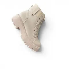 GENERICO - Botin Mujer Pasador Taco 3 1062-58 Color Hueso