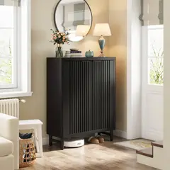 R&R MUEBLES - Zapatera Moderna Ramiro Negro RyR Muebles