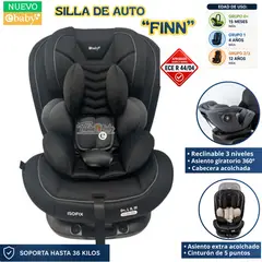 EBABY - Silla de auto para bebé extra acolchado FINN Gris Oscuro
