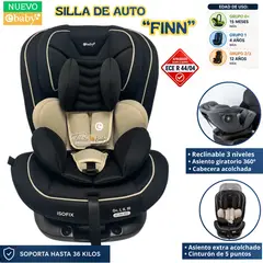 EBABY - Silla de auto para bebé extra acolchado FINN Beige