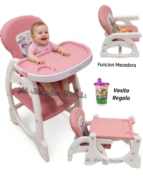 Silla de Comer 2 en 1 Rosado Fuc Premiun