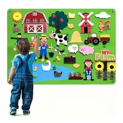 GENERICO - Divertido Juguete Tablero Mural de Fieltro Animales Granja y Selva Niños