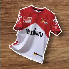 GENERICO - Camiseta Michael Schumacher - Polo Marlboro Ferra Formula 1 - Carreras F1 Rojo
