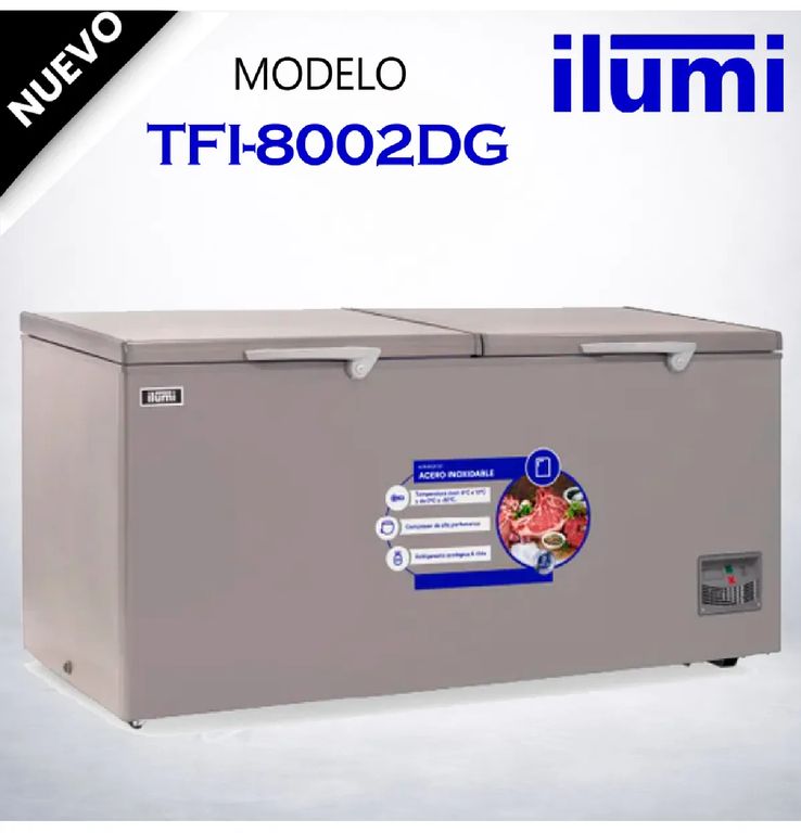 Congelador TFI-8002DG con Tina de Acero Inoxidable de 800 Litros – Gris